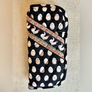 Vintage Vera Bradley Quilted Eyeglass Case Black and White Dot Pattern
